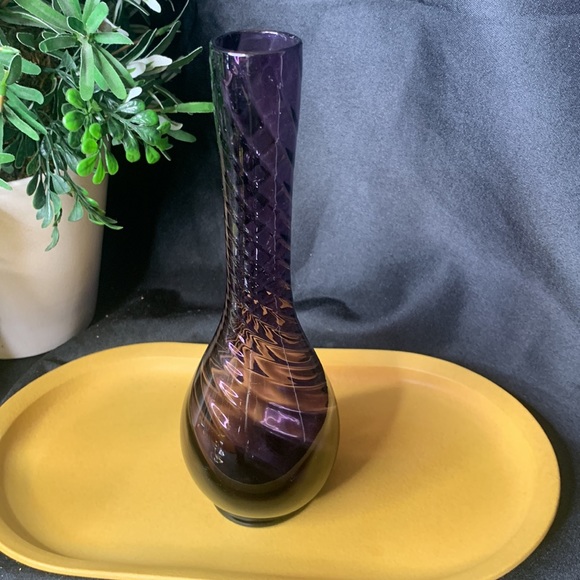Vintage Amber and amethyst blown glass bud vase collection - Picture 9 of 15